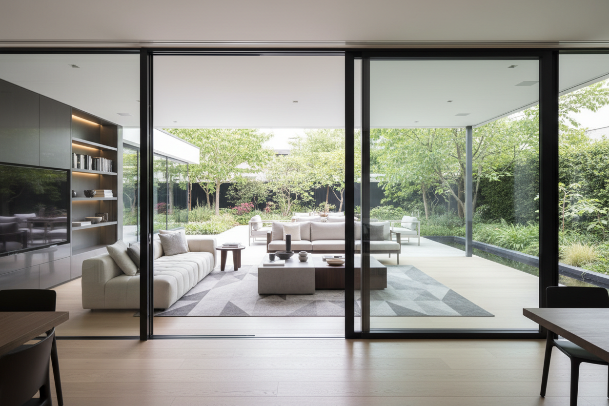 96"x80" Custom Energy Efficient Aluminum Sliding Doors
