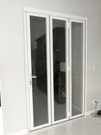 Aluminum Bifold Door 108"Wx80"H - OUT SWING FROM EXTERIOR VIEW image 4